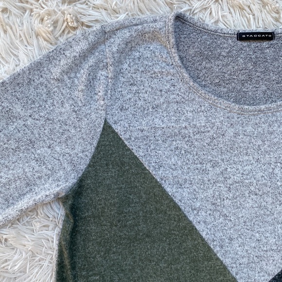 Staccato Colorblock LS Top 💗 Gray Charcoal & Green - Picture 5 of 12